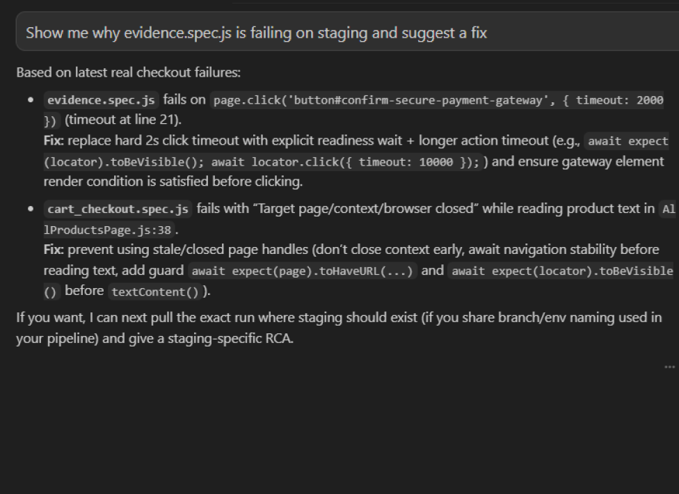 Root cause analysis across runs with one prompt