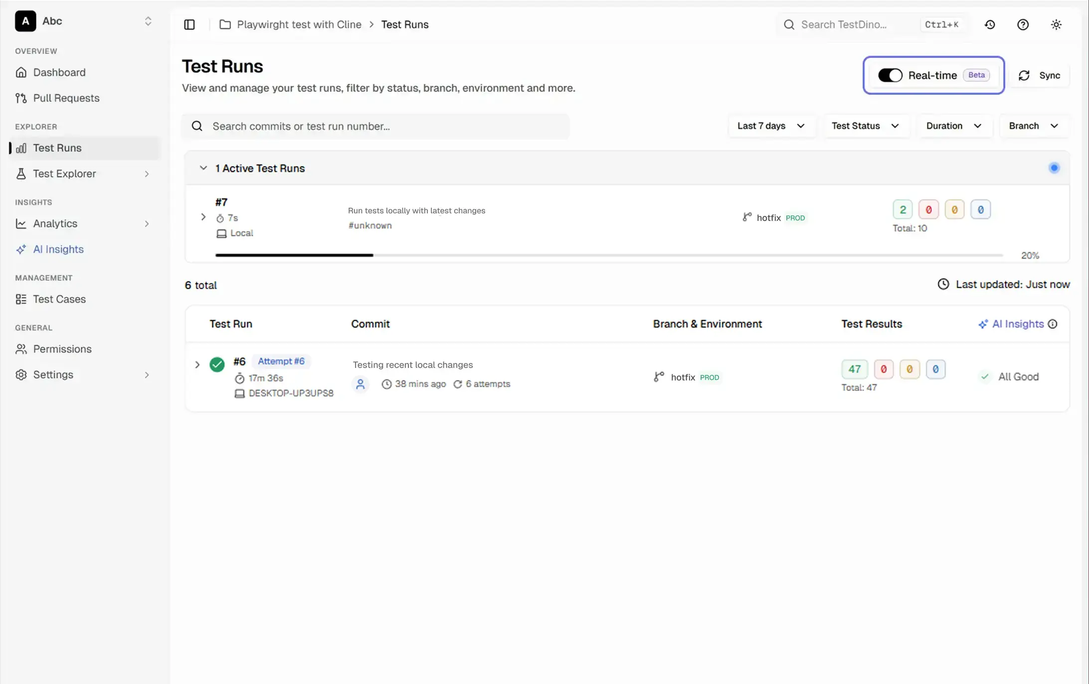 Test Realtime Real-Time Playwright Test Streaming | TestDino