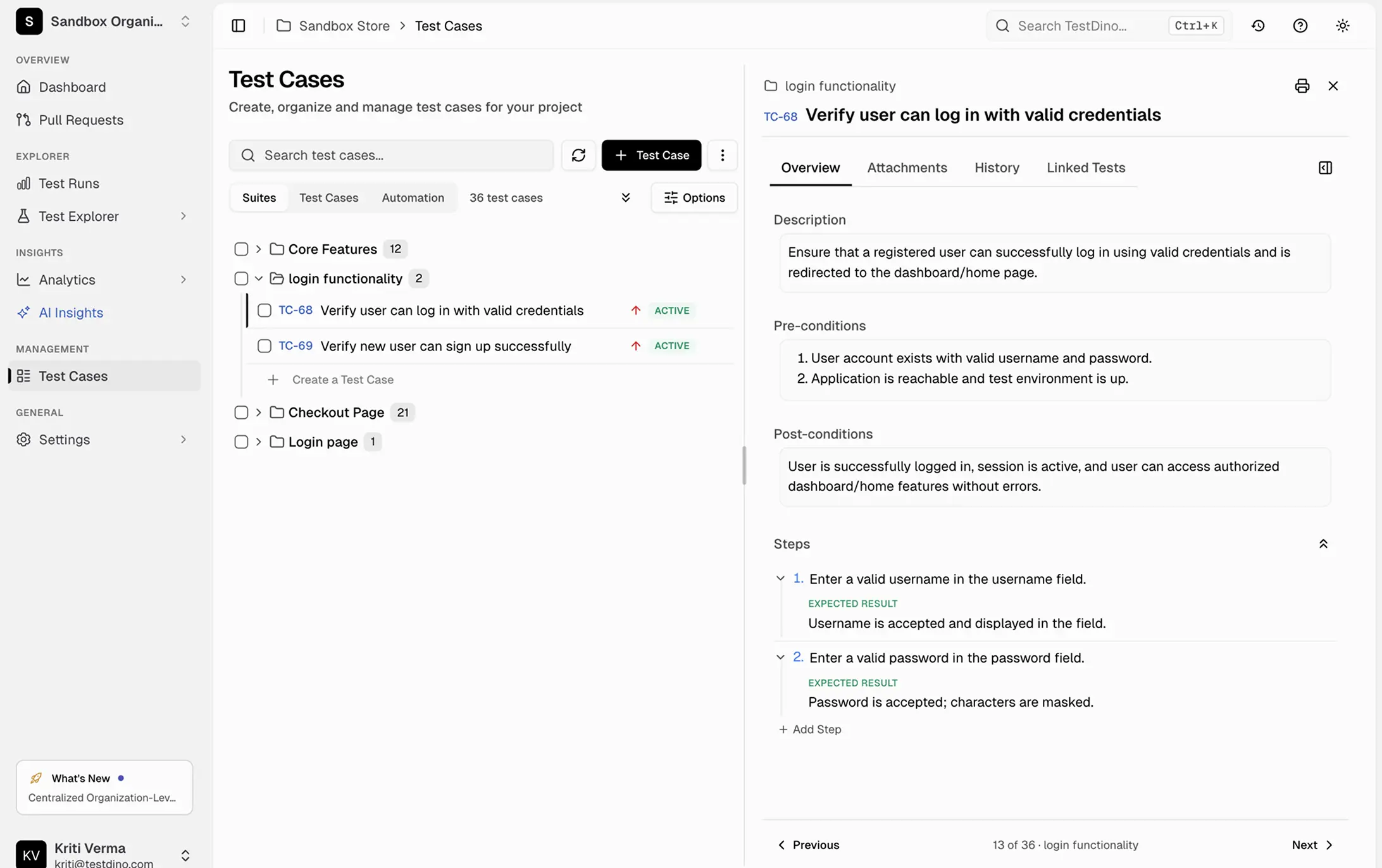 Playwright Test Case Management | TestDino