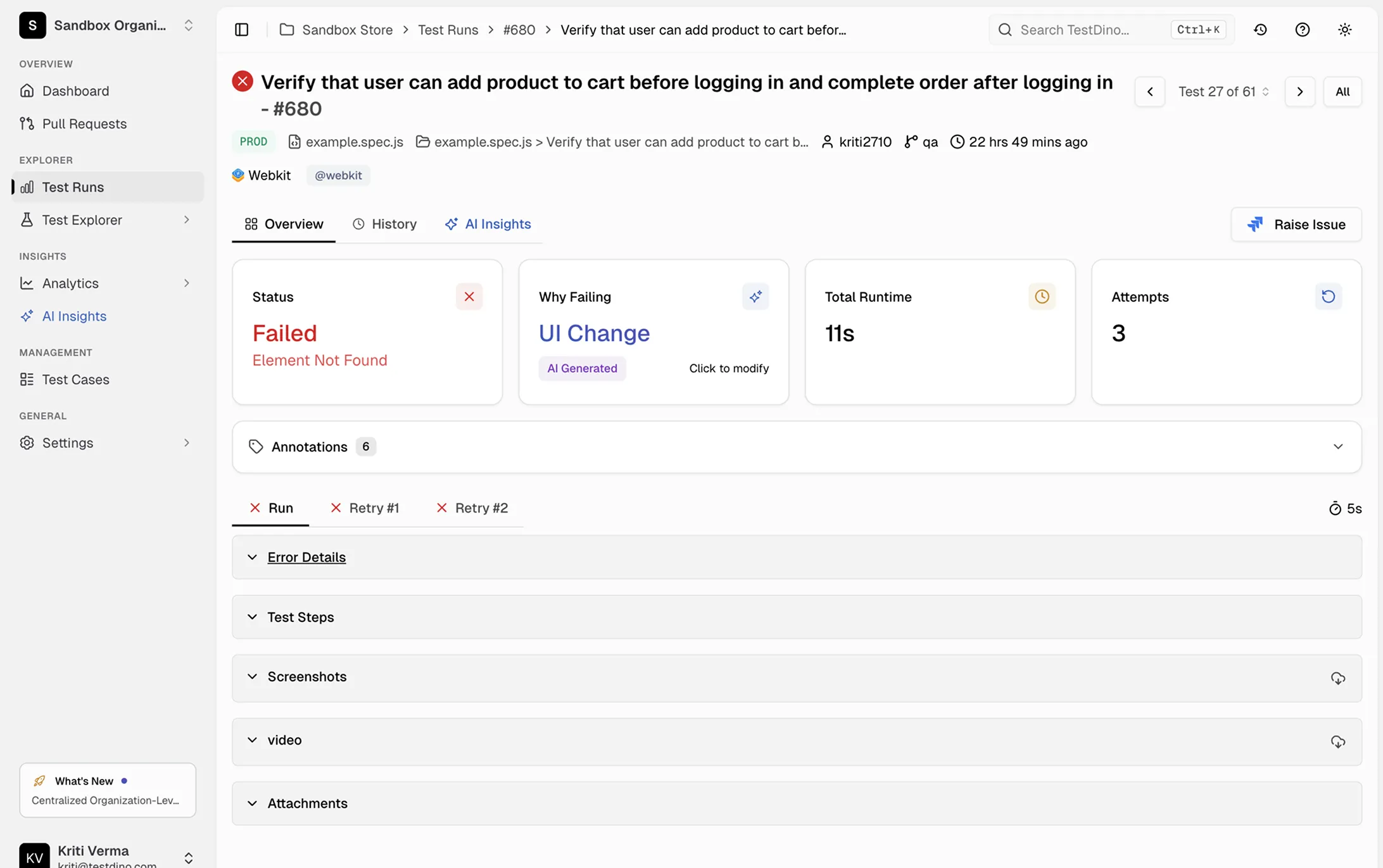 Playwright Test Evidence: Screenshots & Video | TestDino