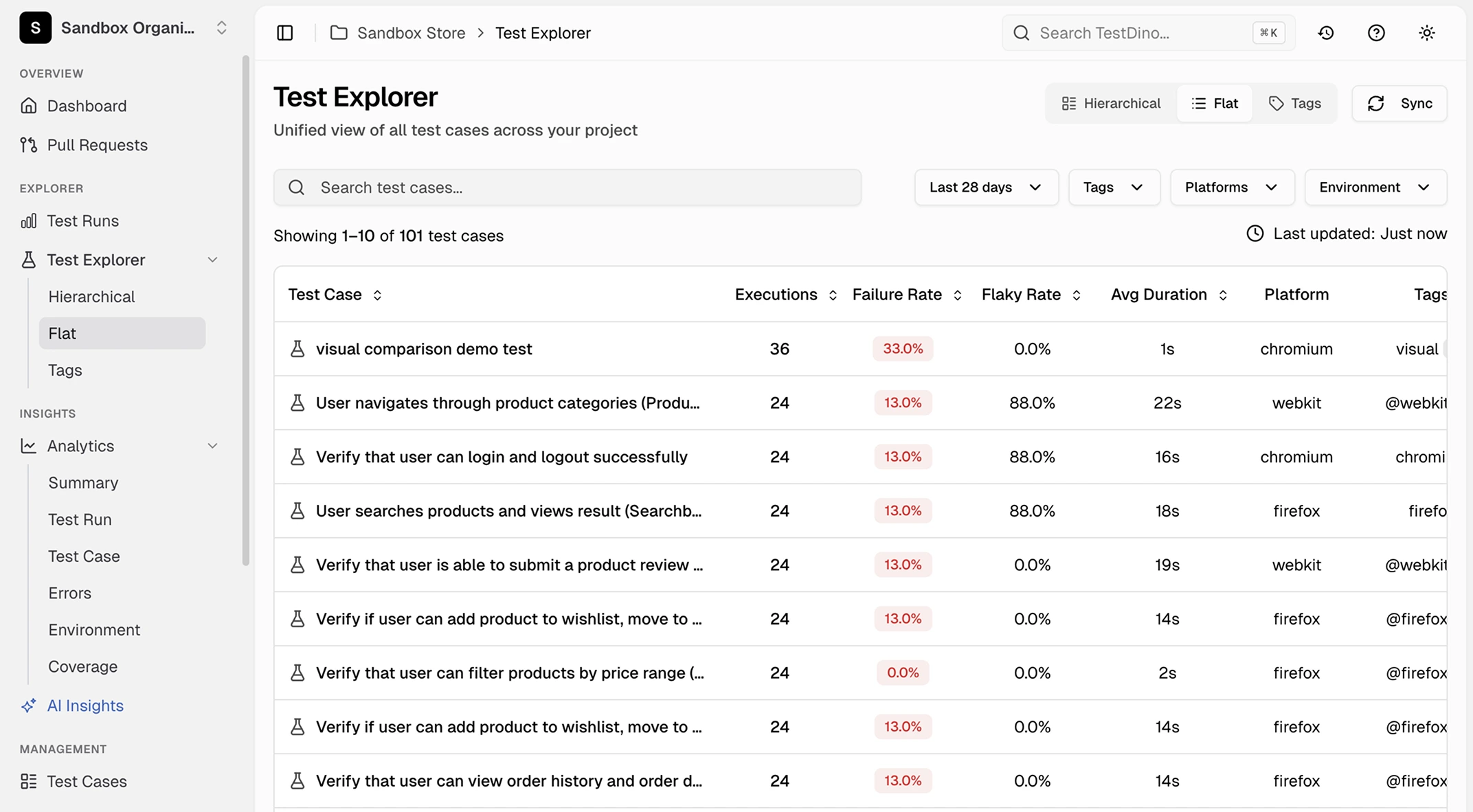 Playwright Test Explorer & History | TestDino