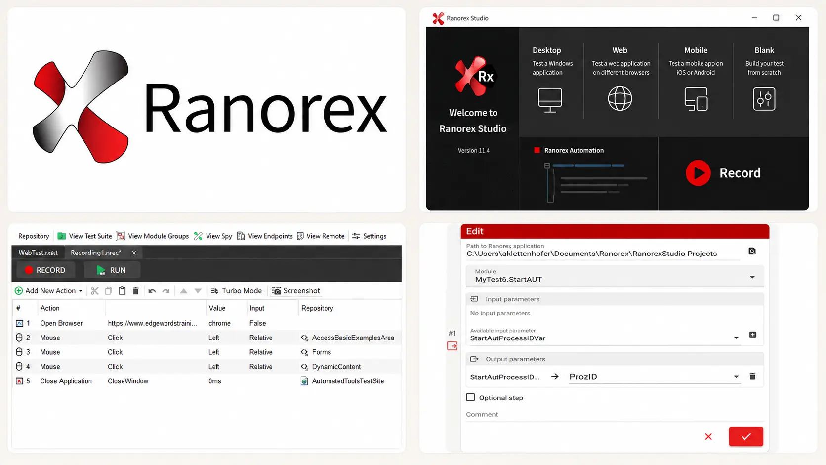 Ranorex Studio codeless recorder