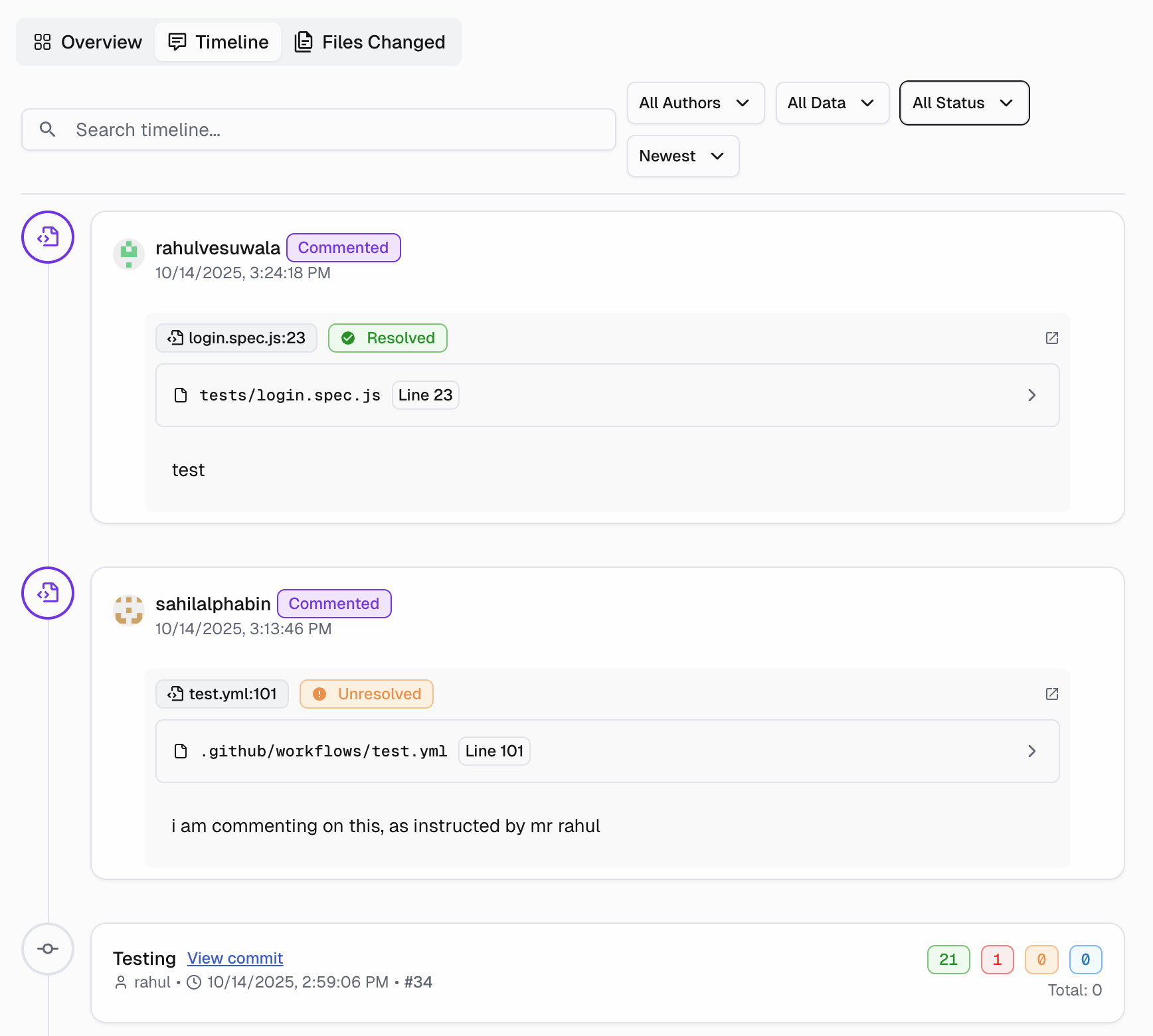 Playwright Test Timeline