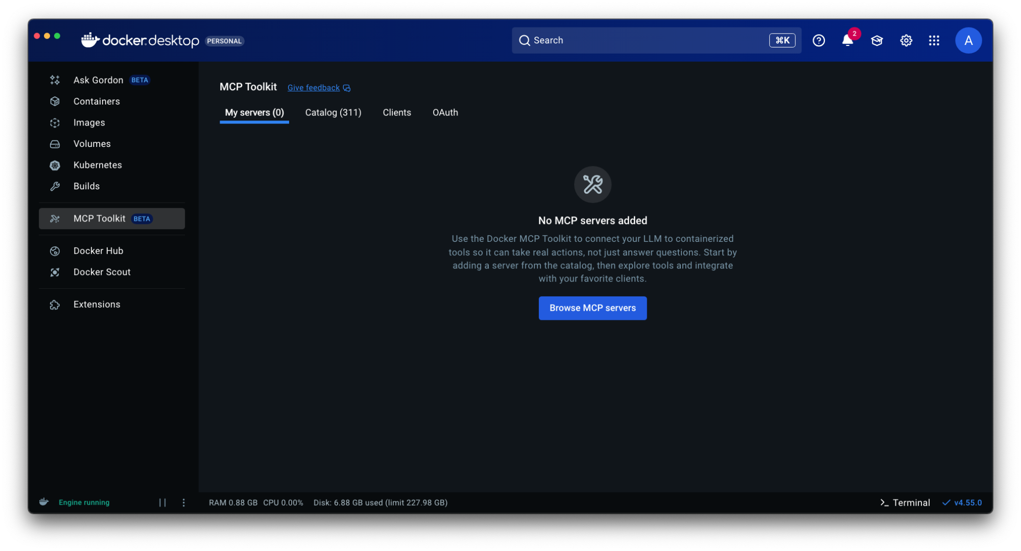 docker-desktop-mcp-toolkit-no-servers-added