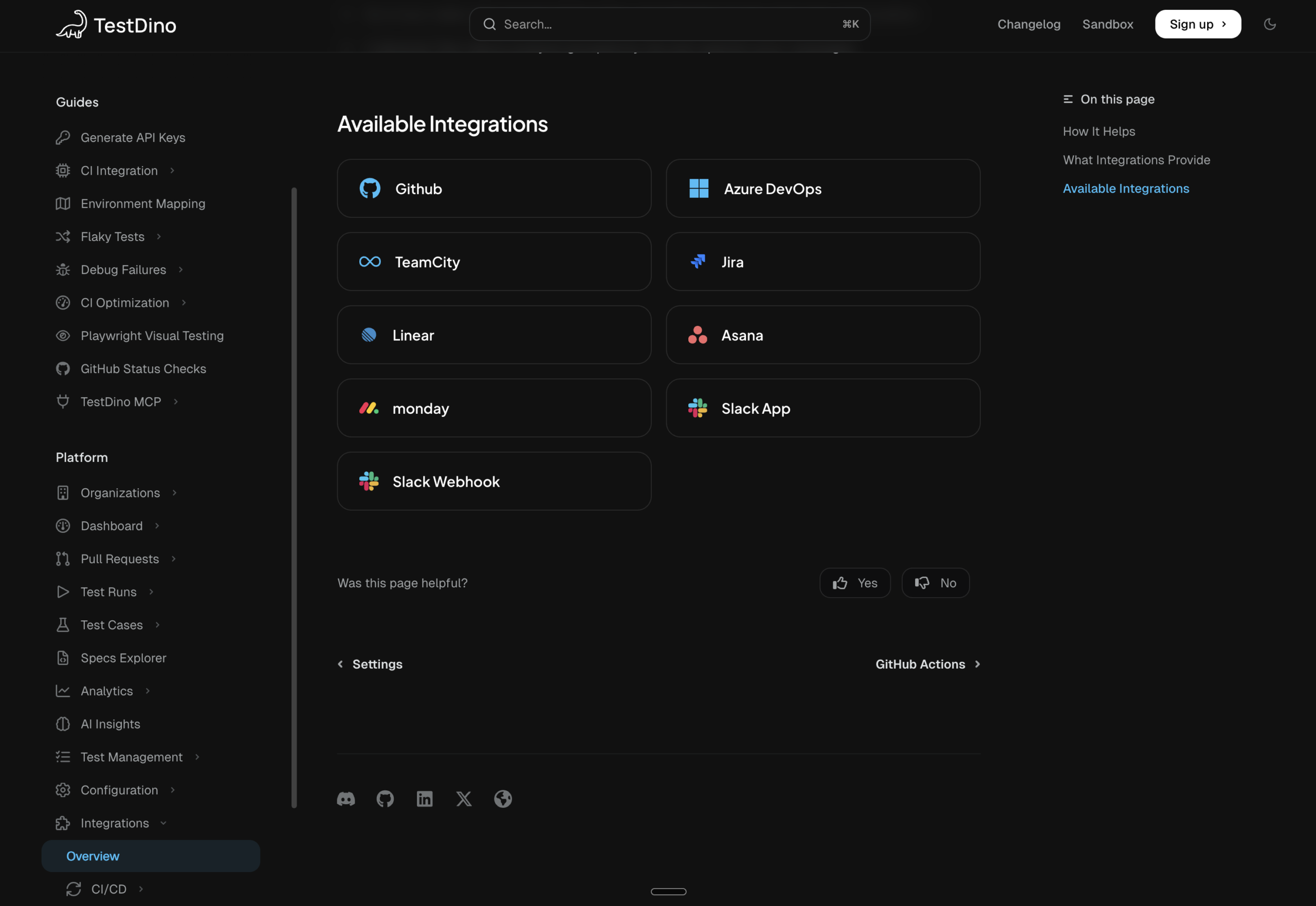 TestDino Integrations