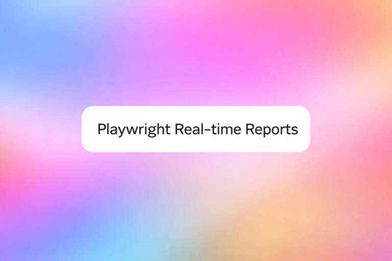 Playwright real-time reports dashboard thumbnail showing live test execution reporting